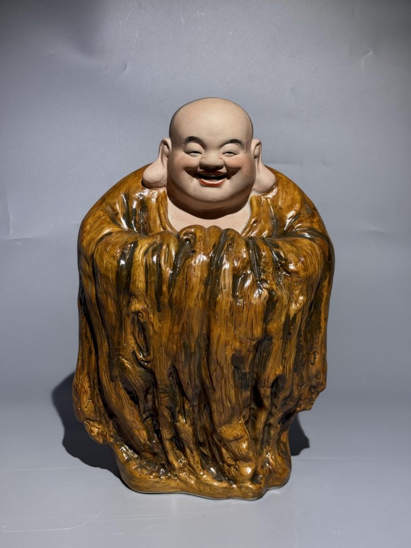    刘远长风格 弥勒佛瓷塑 - 图2