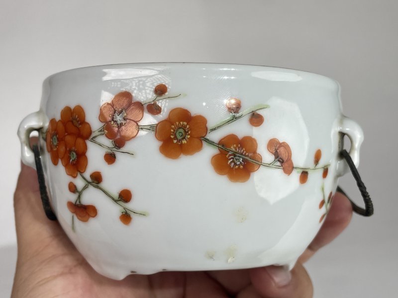 民国 粉彩梅花纹小温锅 - 图9
