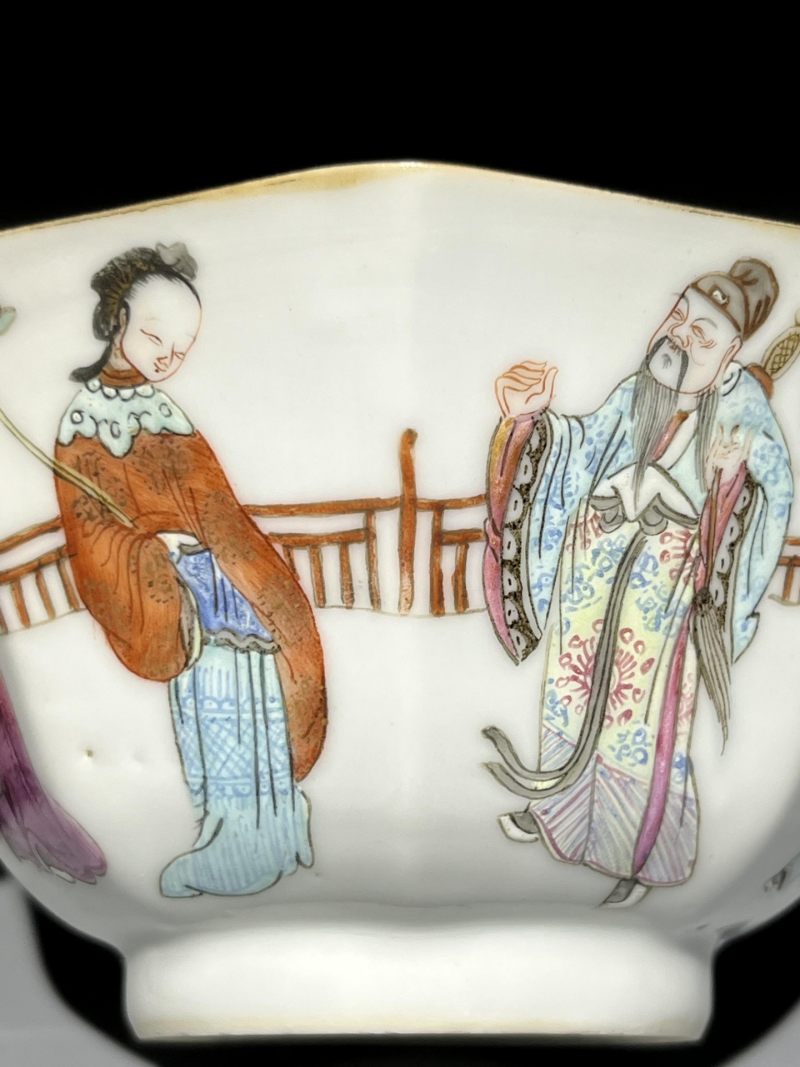    清道光 粉彩八仙人物八方碗 - 图7