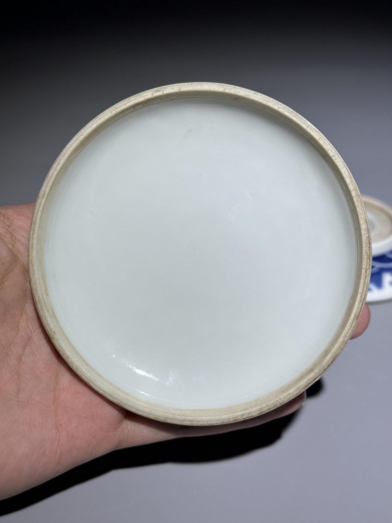    清晚期 青花龙纹印泥盒 - 图5