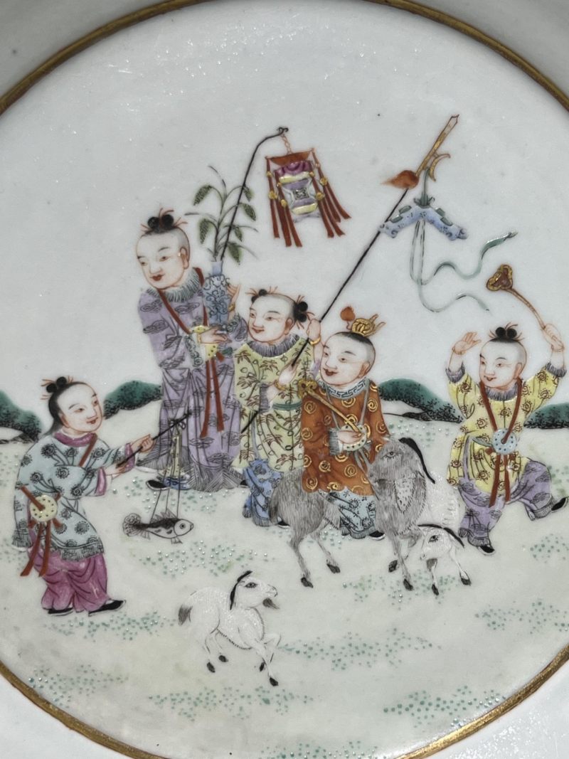    民国 粉彩婴戏三多纹盆 - 图6