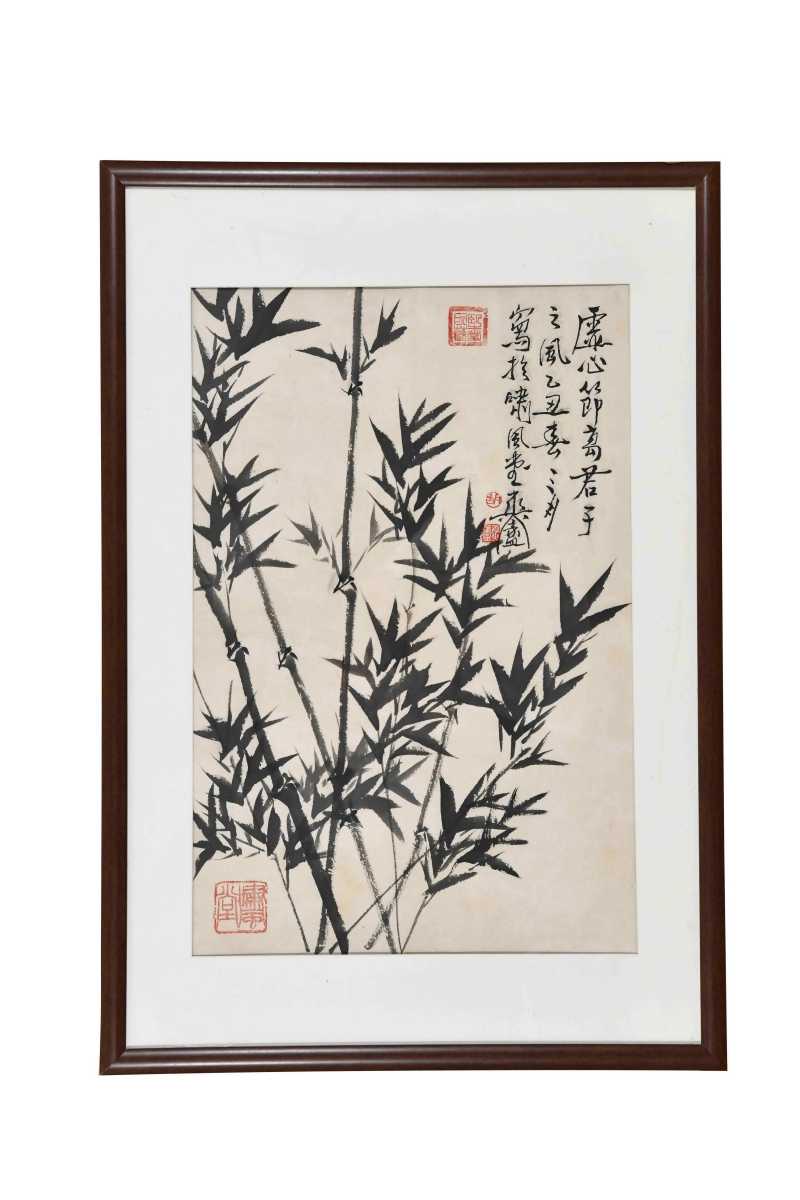  胡爽庵 墨竹 - 图2