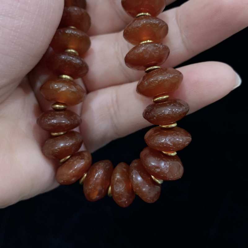 明 玛瑙算盘珠手串 - 图7