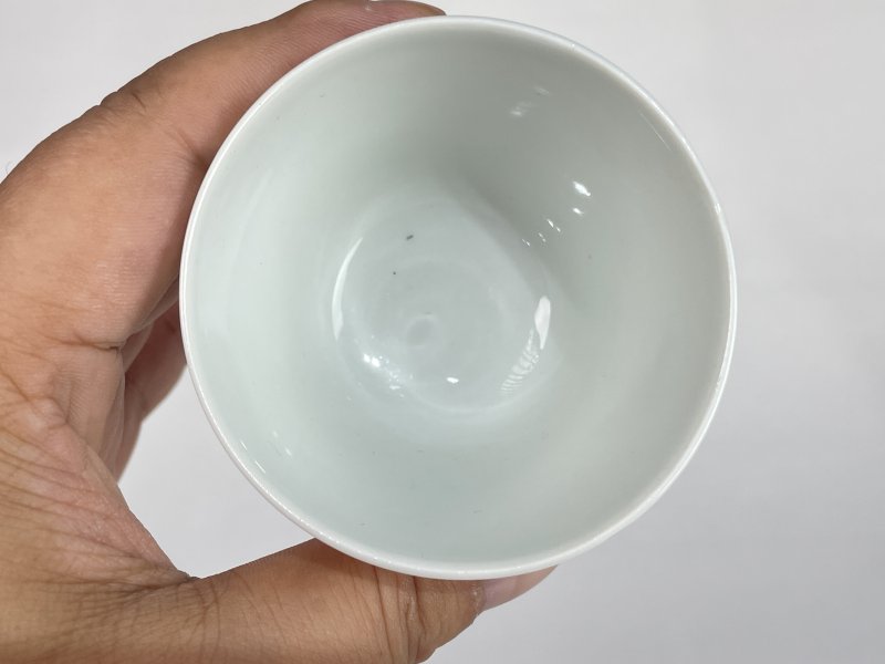 解放后 粉彩花蝶纹小杯 - 图6