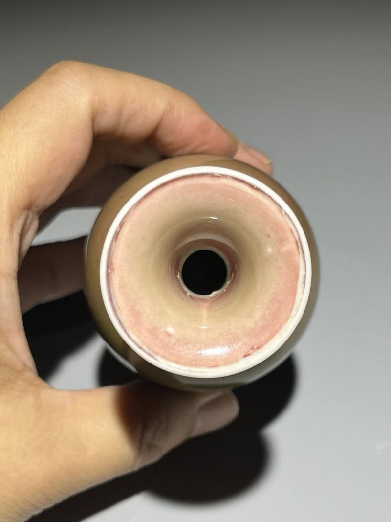    清光绪 豇豆红柳叶瓶 带底座 - 图8