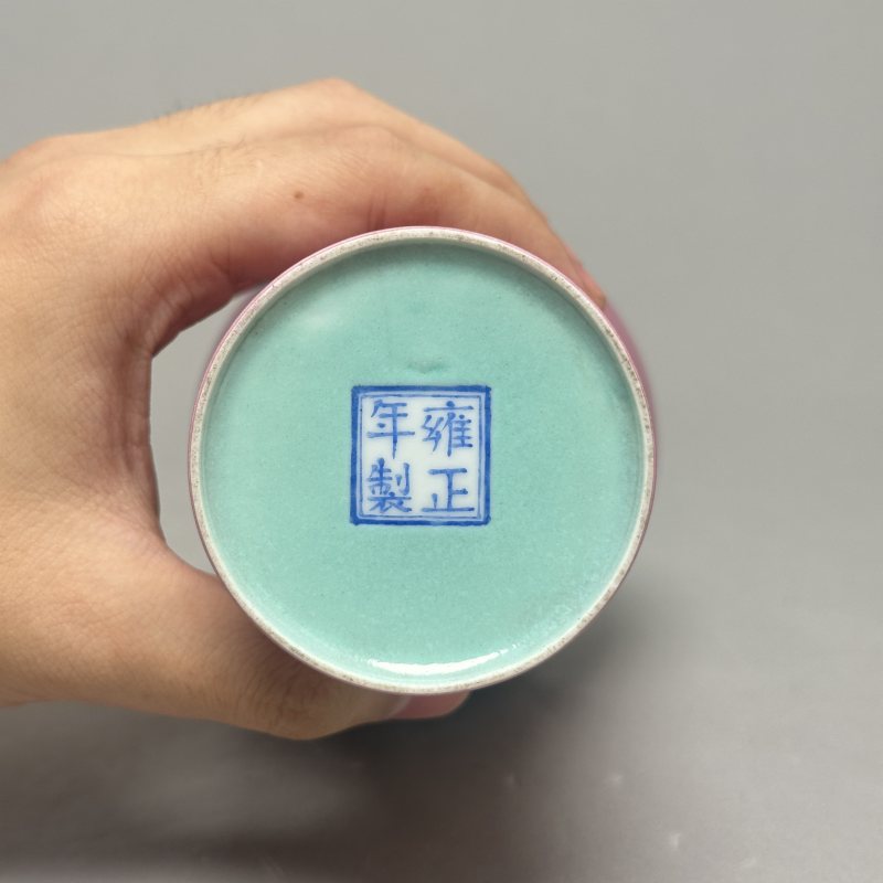 民国 胭脂红釉梅瓶 - 图4