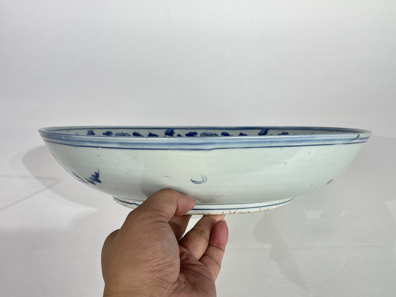 明晚期 青花鹿鹤同春图大盘 - 图6