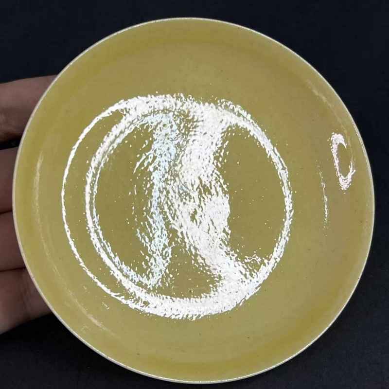 清光绪 黄釉盘 - 图4
