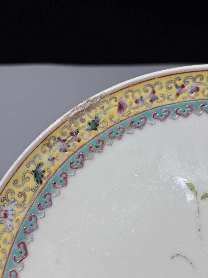    粉彩牵牛花燕纹描金盘 - 图7