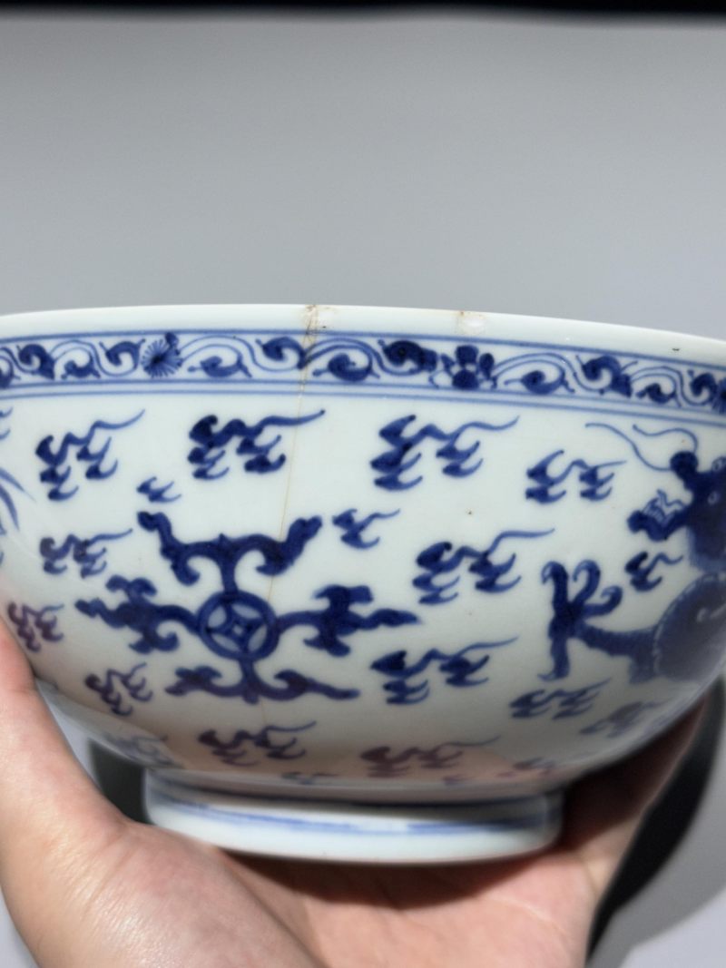    清雍正 青花双龙戏珠纹碗 - 图10