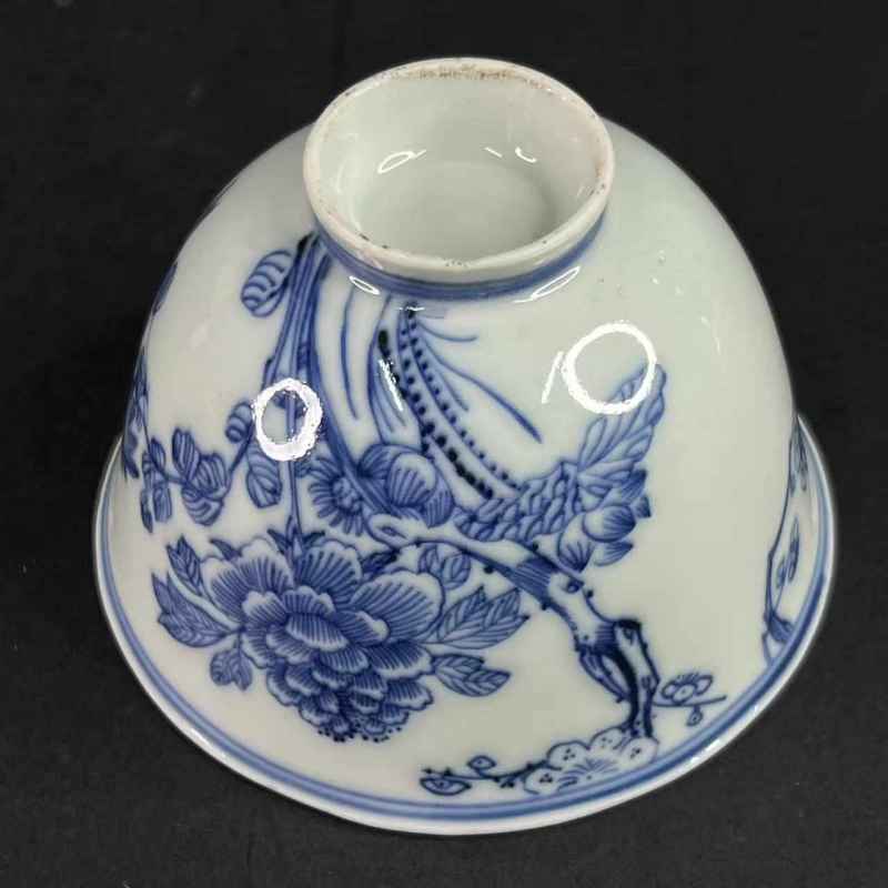 清乾隆 青花花开富贵纹杯 - 图10