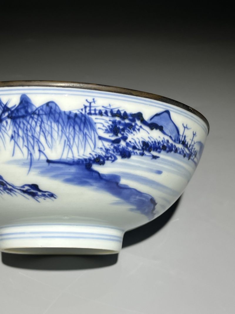    清康熙 青花山水人物纹碗 - 图6