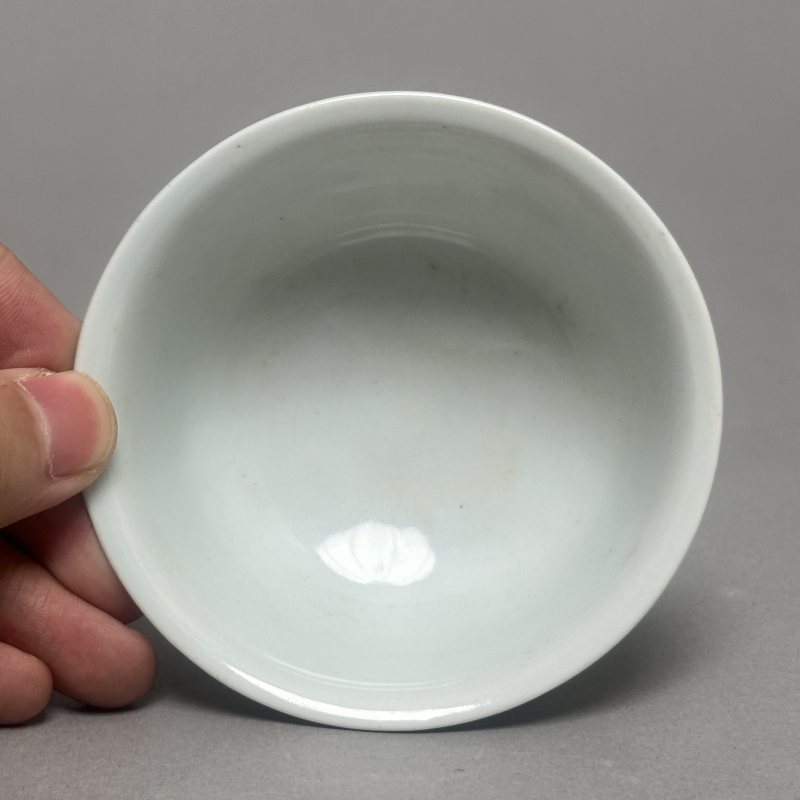 清晚期 青花五彩团狮纹茶圆 - 图3
