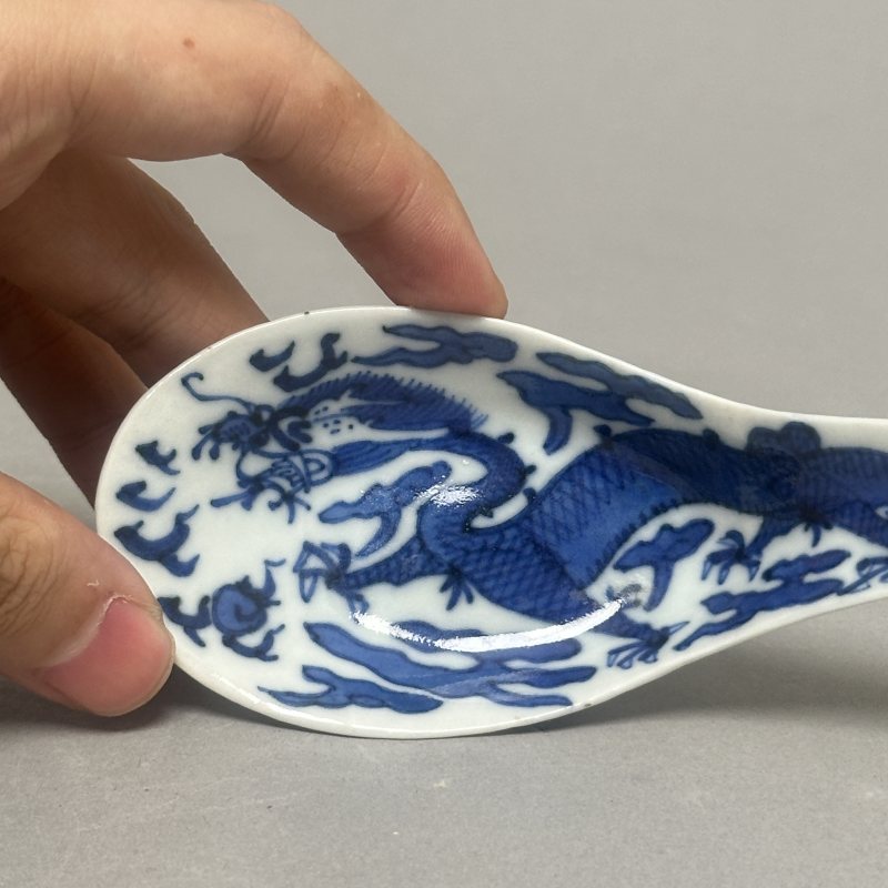 清晚期 青花龙纹汤匙一对 - 图7
