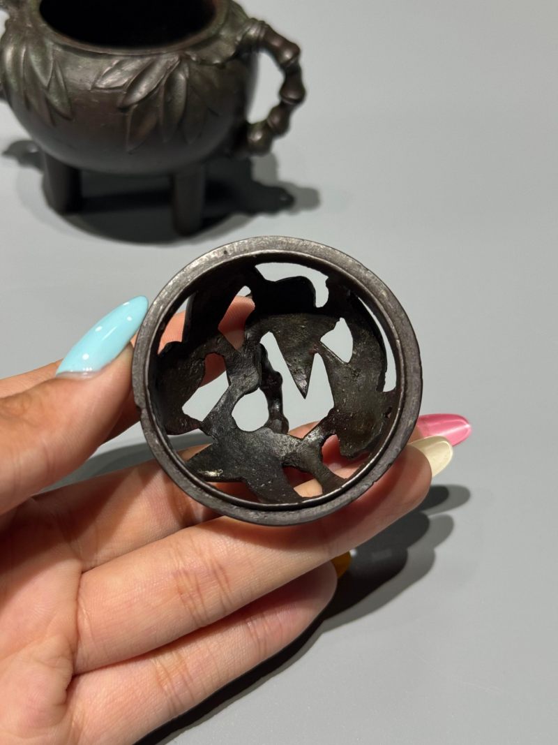    清 铜文房竹节熏炉 - 图7