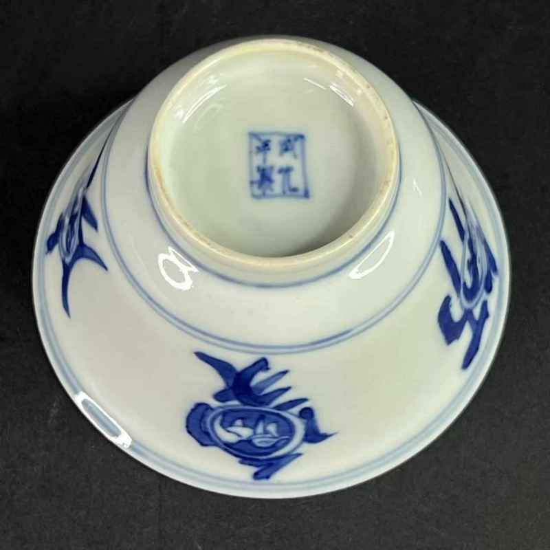 清早期 青花狮虎豹杯 - 图9