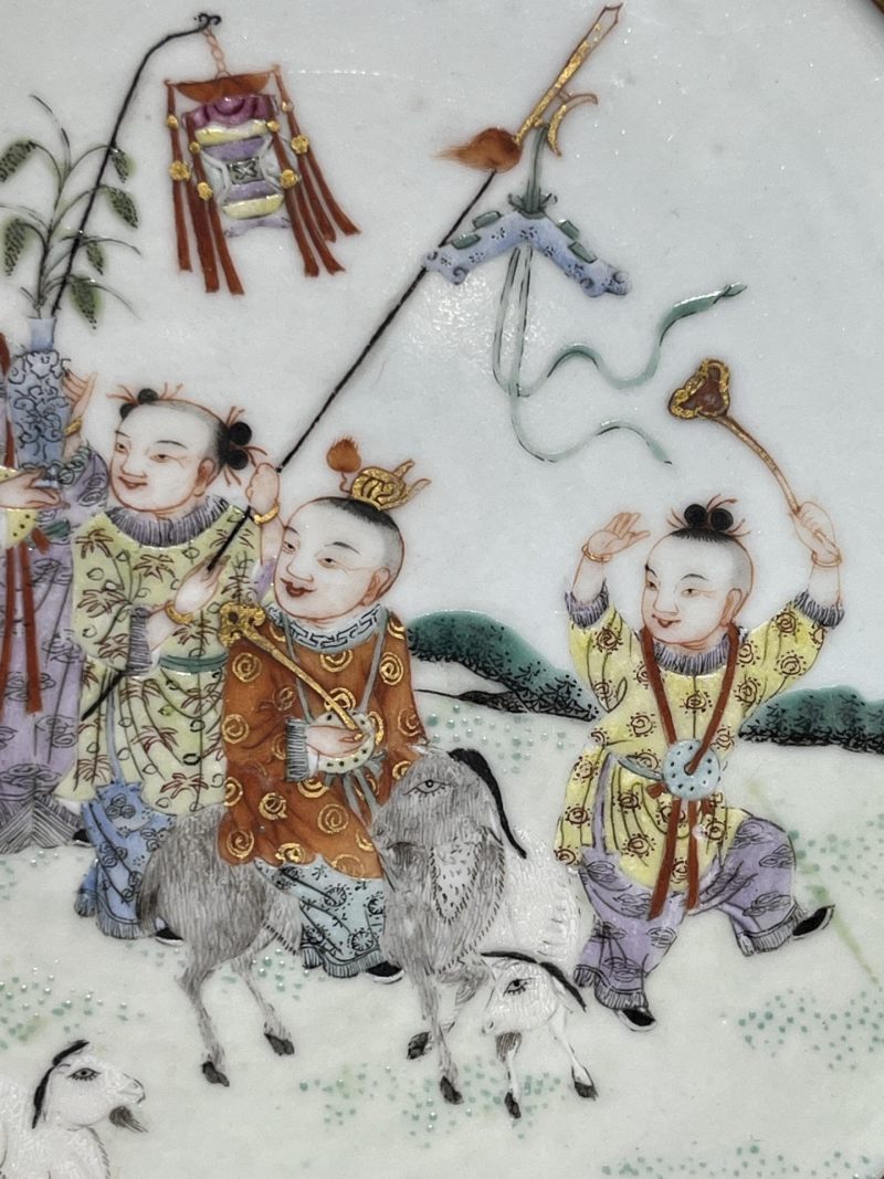    民国 粉彩婴戏三多纹盆 - 图11