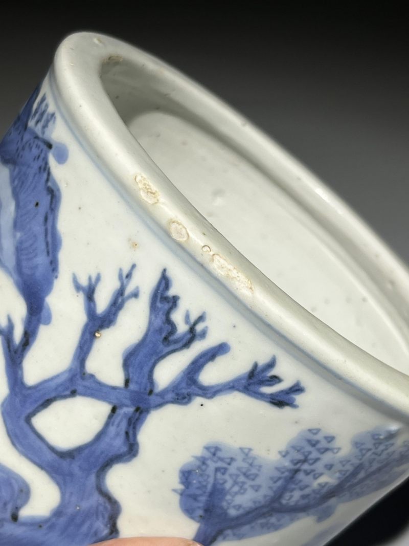    明晚期 青花《赠汪伦》人物故事琴炉 - 图12
