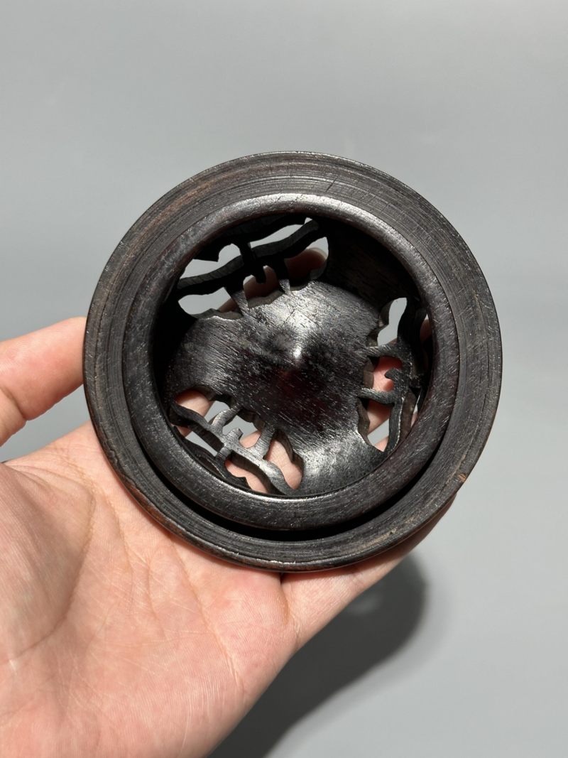    明 漳州窑双耳三足炉 带木盖、底座 - 图10
