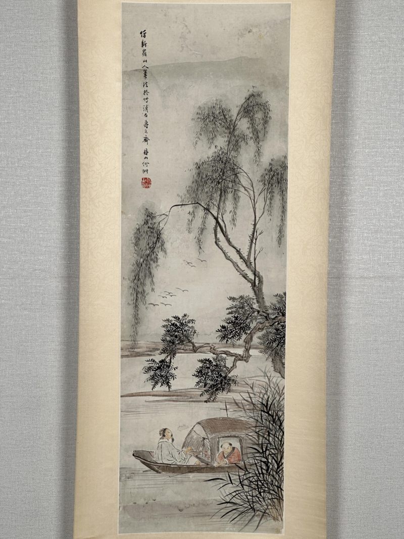  何丹山 (1807-1875)  清 泛舟读书图 - 图3