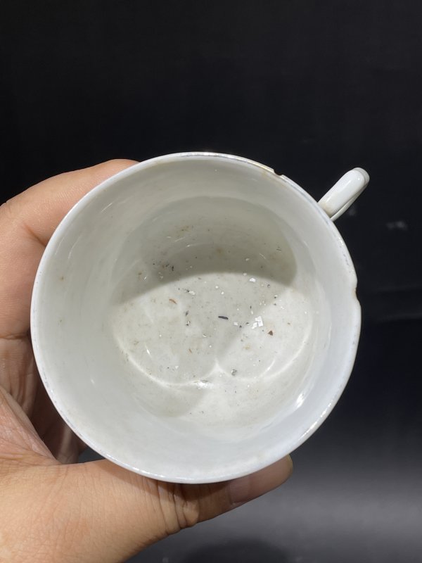 民国 绿彩山水诗文把杯 - 图6