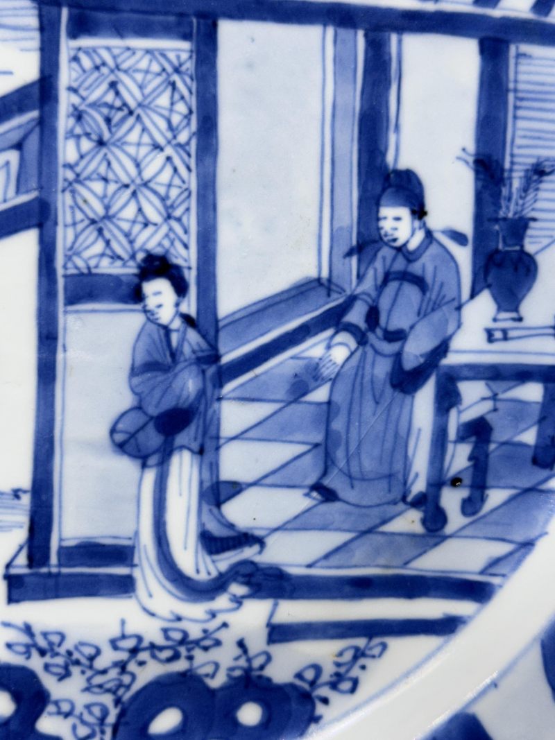    清康熙 青花三娘教子图盘 - 图10