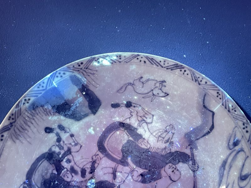清康熙 青花狩猎图杯碟一套 - 图16