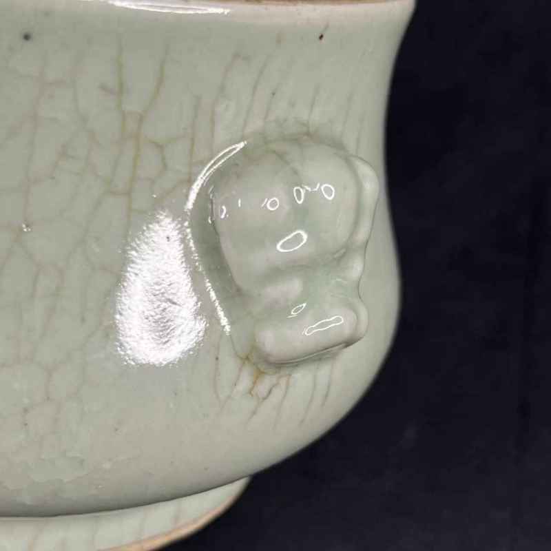 清雍正 郎窑绿耳炉 - 图8