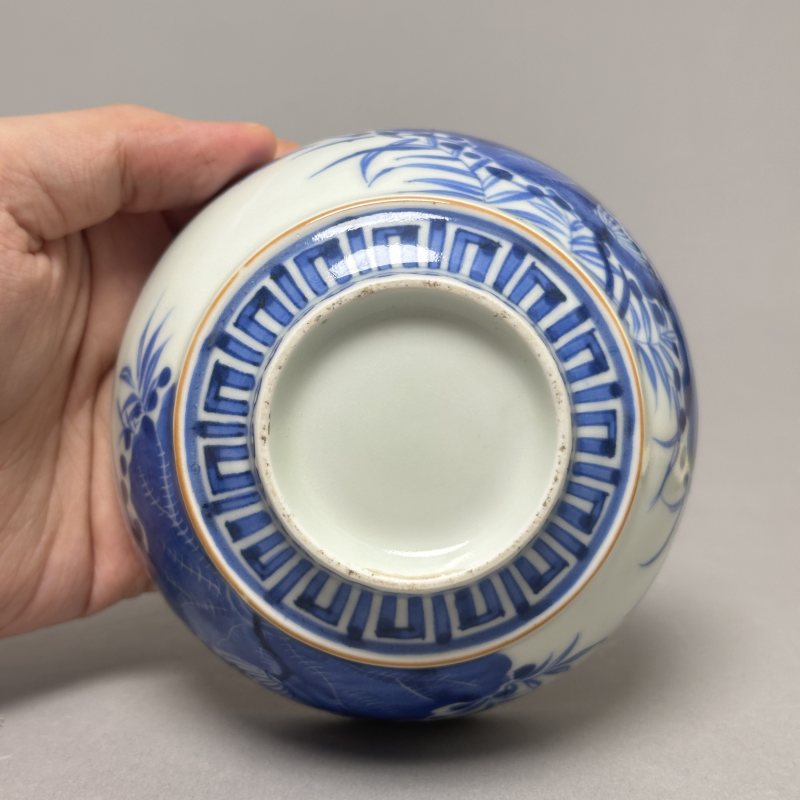 清晚期 青花荷花纹盖碗 - 图4