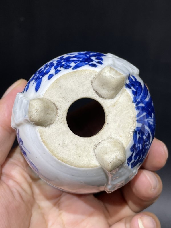 民国 青花小花盆带托 - 图6