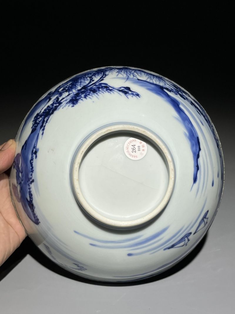    清康熙 青花山水人物纹碗 - 图11
