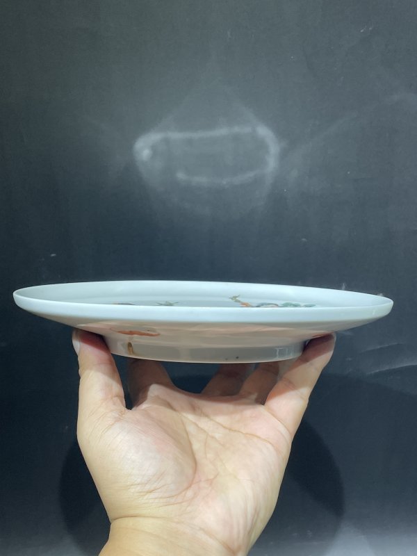 解放后 粉彩寿星图挂盘 - 图5