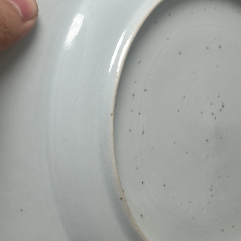 清雍正 粉彩山水人物图花口盘 - 图5