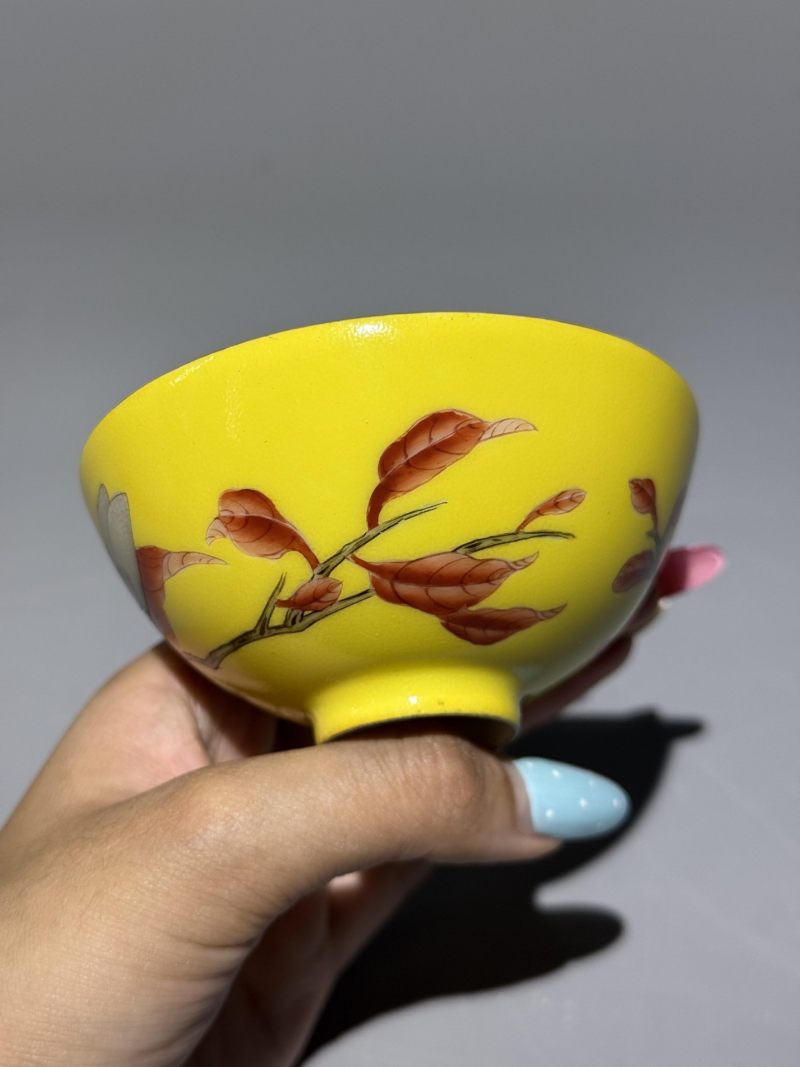    珐琅彩秋叶鸣蝉碗 - 图4