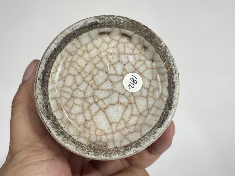 清晚期 哥底青花图碗纹笔筒 - 图8