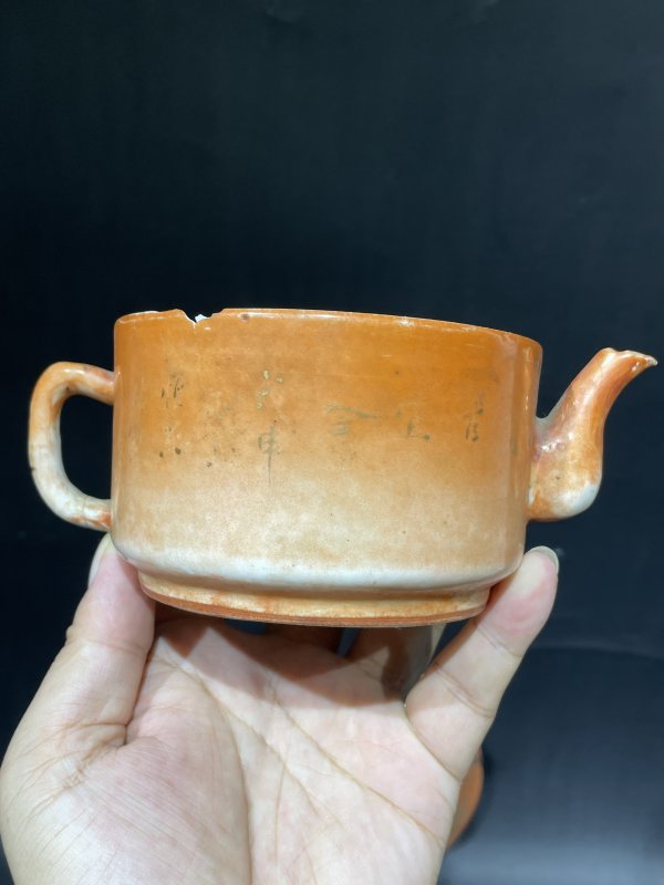 清 粉彩茶壶 杯子 盖 一组八件 - 图10