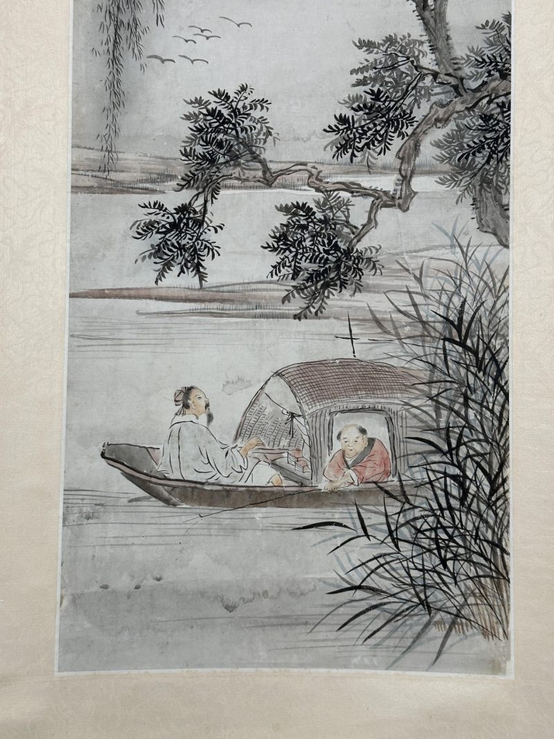  何丹山 (1807-1875)  清 泛舟读书图 - 图6