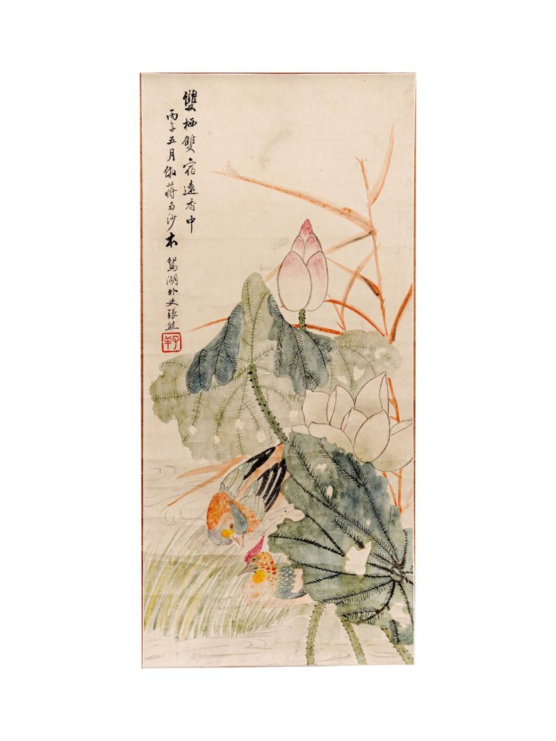  张熊 （1803-1886）  清 荷花 - 图1