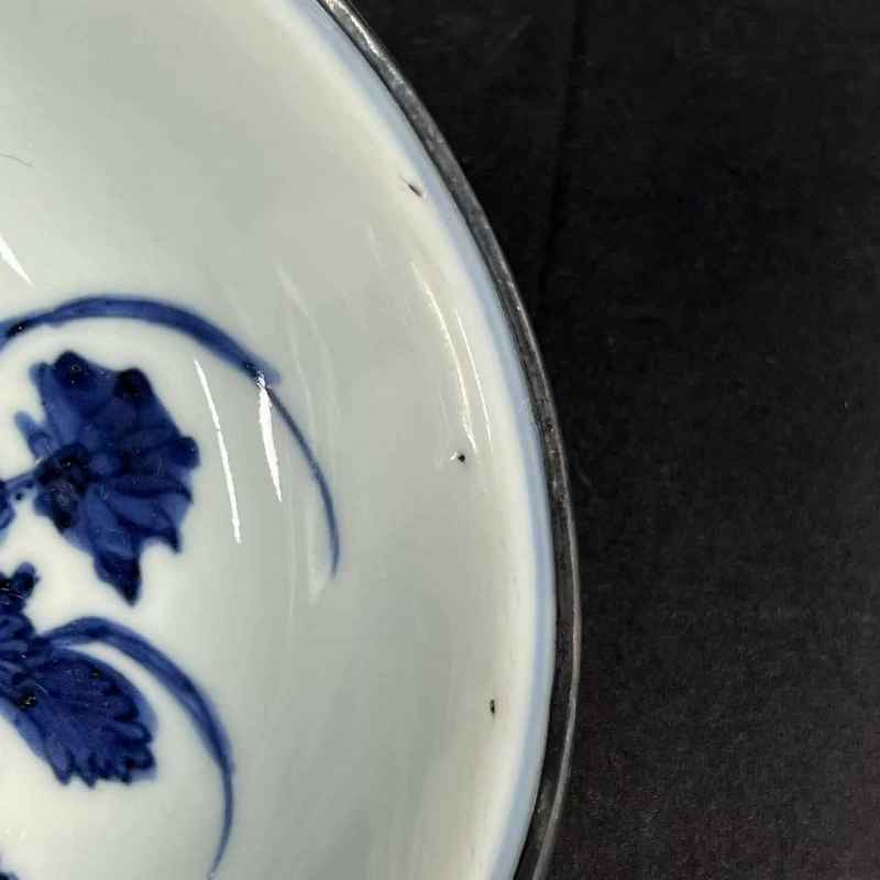 明 青花篮花纹碗盘一对 - 图4