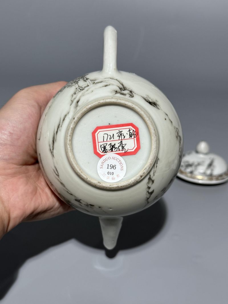    清乾隆 墨彩山水图茶壶 - 图5