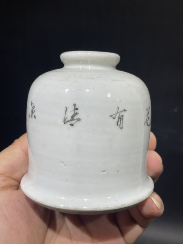 解放后 粉彩花鸟纹水盂 - 图3