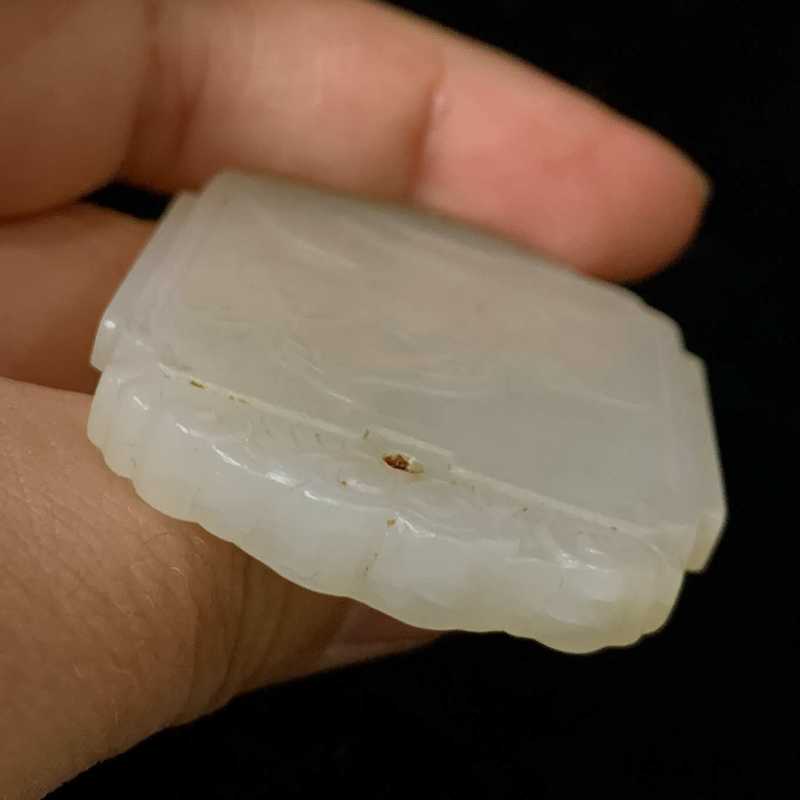 清 和田玉雕福寿双全牌 - 图4