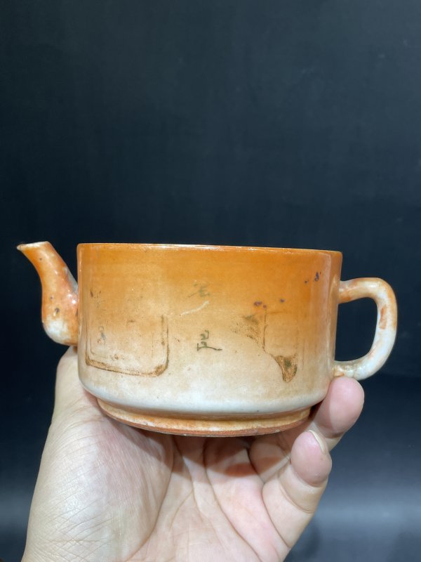 清 粉彩茶壶 杯子 盖 一组八件 - 图11