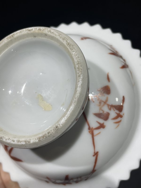 清晚期 粉彩人物高足花口盘 - 图7