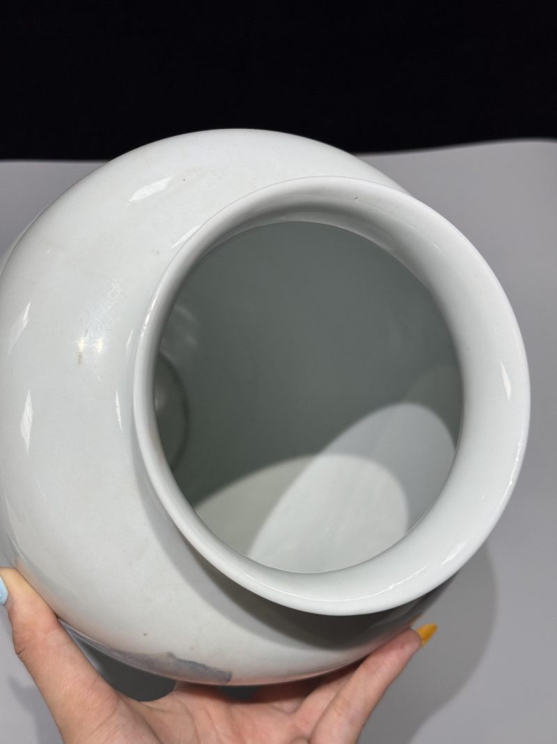    邹甫仁作品 粉彩松鹰图诗文灯笼瓶 - 图7