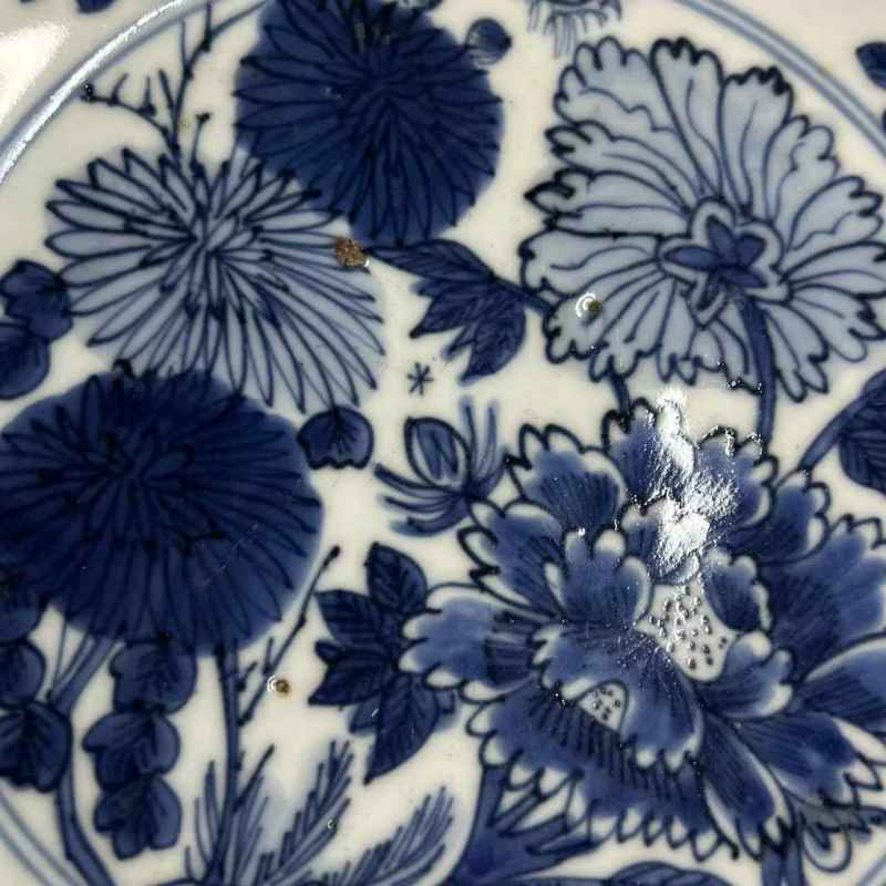 明 青花花卉纹盘 - 图5