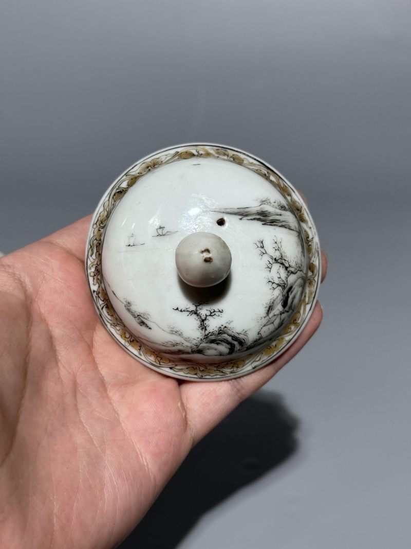    清乾隆 墨彩山水图茶壶 - 图9