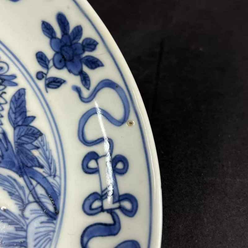 明 青花花卉纹盘 - 图7