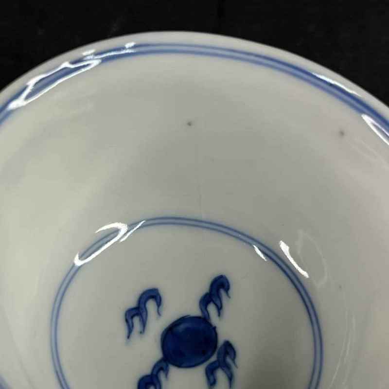 清康熙 青花瑞兽纹杯一对 - 图9