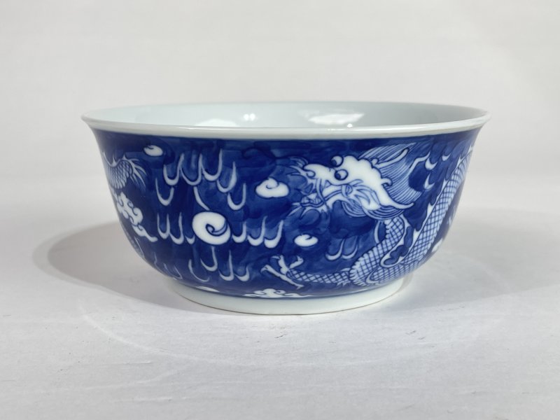 解放后 青花龙纹碗 - 图1